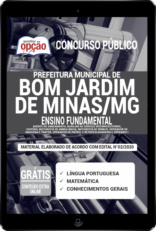 Apostila Prefeitura  de Bom Jardim de Minas - MG em PDF Fundamental