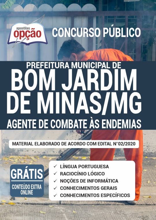 Apostila Prefeitura de Bom Jardim de Minas - MG Agente Endemias