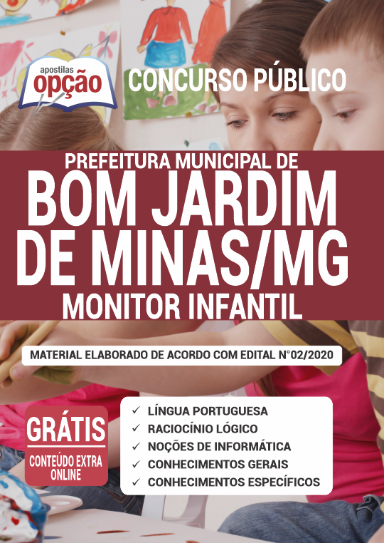 Apostila Prefeitura de Bom Jardim de Minas - MG -Monitor Infantil