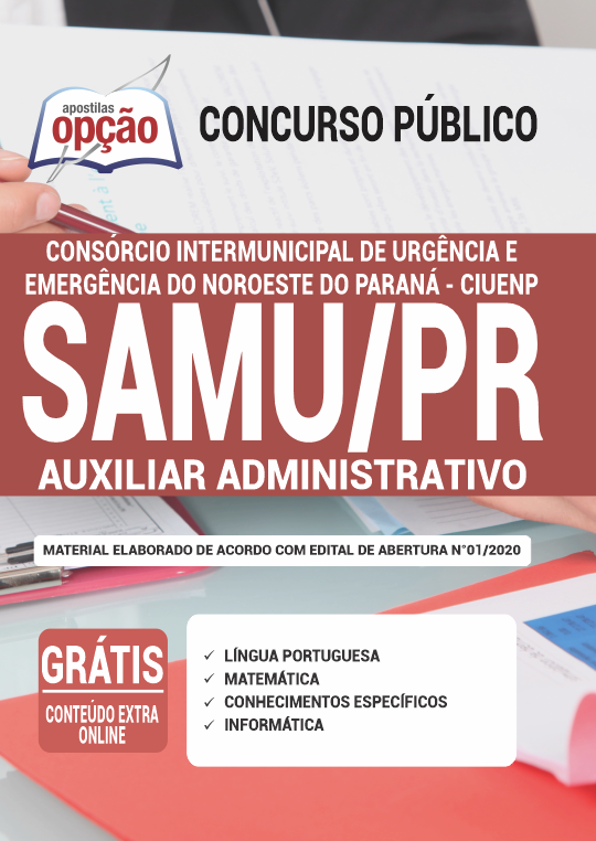 Apostila CIUENP - SAMU-PR - Auxiliar Administrativo