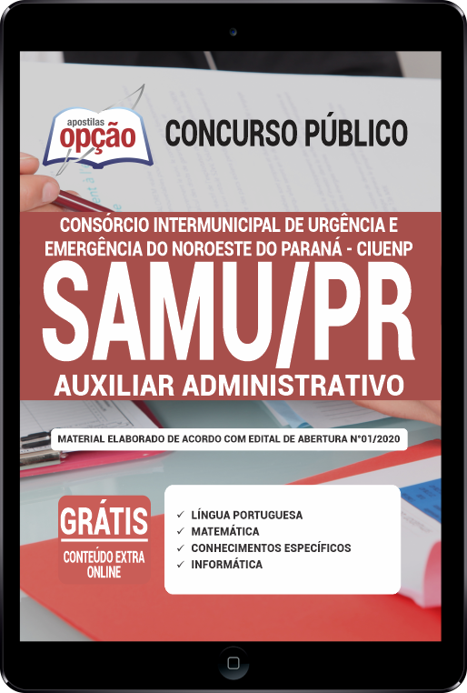 Apostila CIUENP - SAMU-PR em PDF - Auxiliar Administrativo