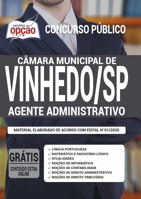 Apostila Câmara de Vinhedo - SP - Agente Administrativo