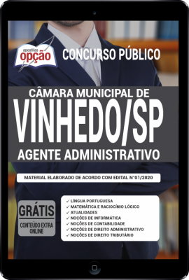 Apostila Câmara de Vinhedo - SP em PDF - Agente Administrativo