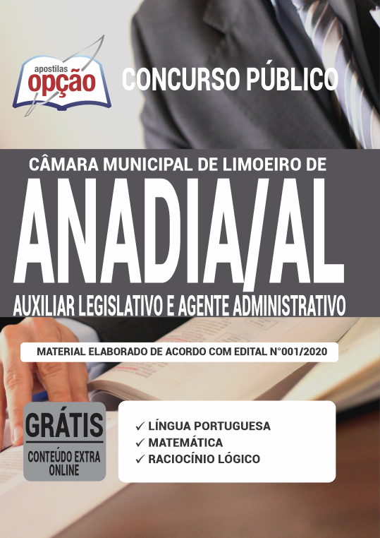 Apostila Câmara de Limoeiro de Anadia - AL - Auxiliar Legislativo