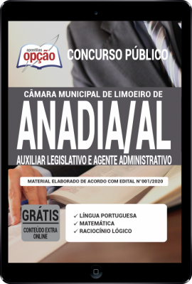 Apostila Câmara de Limoeiro de Anadia - AL em PDF - Auxiliar Legislativo e Agente Administrativo -