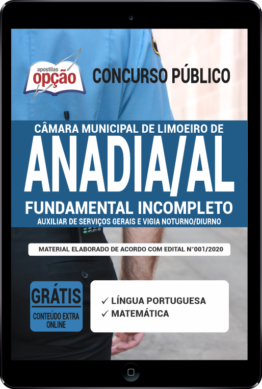 Apostila Câmara de Limoeiro de Anadia - AL em PDF - Fundamental Incomp