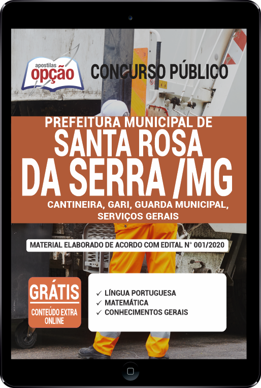 Apostila Prefeitura  de Santa Rosa da Serra - MG PDF - Cantineira, Gari