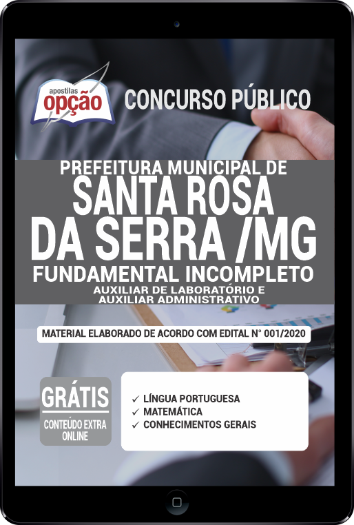 Apostila Prefeitura  de Santa Rosa da Serra - MG PDF - Auxiliar de Lab