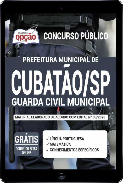 Apostila Prefeitura de Cubatão - SP em PDF - Guarda Civil