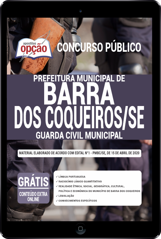 Apostila Prefeitura  de Barra dos Coqueiros -SE em PDF - Guarda Civil